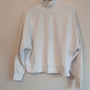 Elegant White High-Neck Sweatshirt